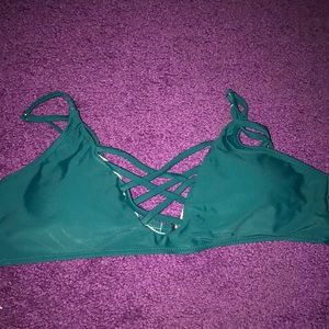 Lace up detailed bikini top